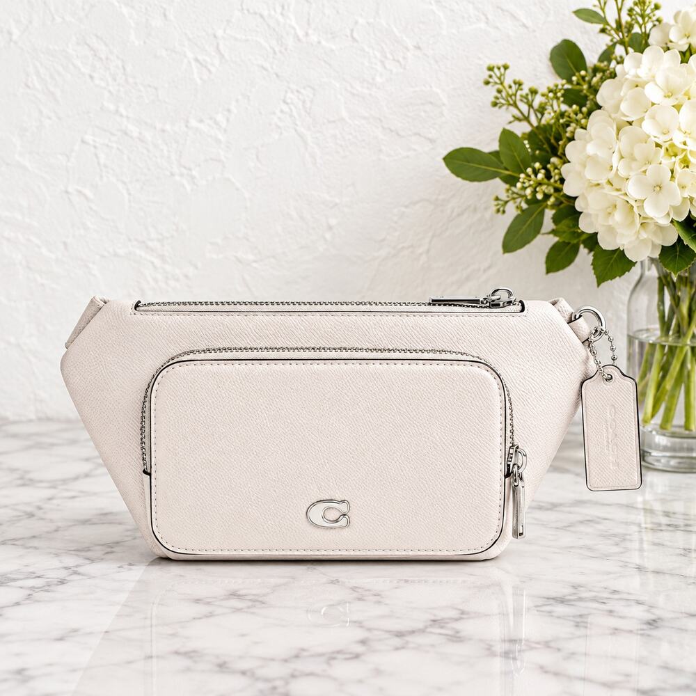 Coach Belt Bag Chalk Signature Canvas Interior Crossbody Sling CM334 NWT